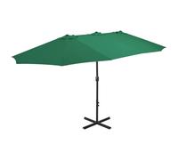Parasol d'extérieur et mât en aluminium 460 x 270 cm vert Helloshop26 02_0008293