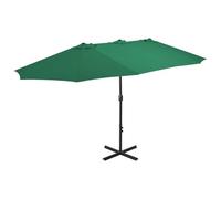 Parasol d'extérieur et mât en aluminium 460 x 270 cm vert Helloshop26 02_0008293
