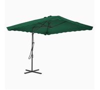 Parasol d'extérieur - KAI - Modèle 250 x 250 cm - Couleur verte - Mât déporté - Pivote à 360 degrés