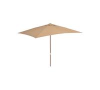 Vidaxl Parasol D'extérieur Avec Mât En Bois 200 X 300 Cm Taupe