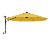 Parasol d'extérieur mural avec led 290 cm 290 x 290 x 114 cm jaune