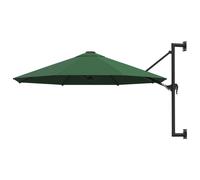 Parasol d'extérieur mural avec mât métallique 300 cm vert Helloshop26 02_0008689