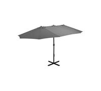 Parasol De Jardin Réglable À Double Toit 460 X 270 Cm Avec Protection Uv