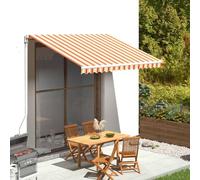 Parasol d'extérieur rétractable pour terrasse, 350 x 250 cm, jaune et orange, pour balcon, jardin et terrasse, protection UV et installation facile