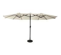 Parasol de jardin double 2,7x4,6m LINAI beige en acier.