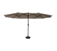 Happy Garden Parasol de jardin LINAI double 2,7 x 4,6 m en acier taupe
