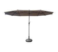 Happy Garden parasol de jardin double 2x4m LINAI taupe en acier.