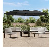 Parasol double avec lampes LED Anthracite 449x245 cm