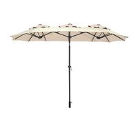 Parasol double avec manivelle 300 x 150 cm - Anthracite ou naturel - XL Parasol de jardin avec articulation articulée - Protection UV 50+ pour terrasse, jardin, grand angle d'inclinaison réglable