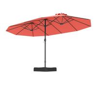 Parasol Double de Jardin 470x285cm Rectangulaire - COSTWAY - Base et 2 Sac à Sable (Sans Sable) - 12 Baleines Robustes - Orange