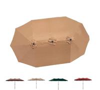 Parasol Double Face de 4,5 m de Large, Toile de Rechange pour Parasol de terrasse, 12 Baleines, Anti-UV, Housse supérieure pour Parasol de Jardin (Kaki)