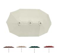 Parasol Double Face de 4,5 m de Large, Toile de Rechange pour Parasol de terrasse, 12 Baleines, Anti-UV, Housse supérieure pour Parasol de Jardin (Beige)