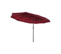 Parasol double KZ GARDEN 4.50 x 2.65 x h2.4 m TWIN Aluminium Toile polyester Bordeaux