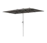 Parasol double - Outsunny - rectangulaire - 451 x 264 cm - avec ouverture fermeture manivelle - toile polyester 200 g/m² gris foncé