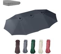 Parasol Double Toile De Remplacement 4.6 M, Auvent Imperméable en Tissu pour Jardin, Piscin,Dark Gray