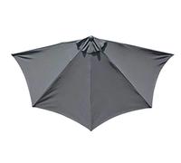 Parasol droit 1/2 - Longueur 300 cm - Toile grise - Aluminium Proloisirs