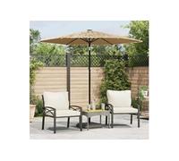 Parasol droit 223 x 223 carre toile en polyester mat en acier