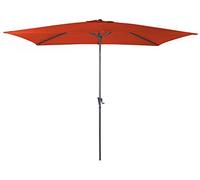 Parasol droit - 300 x 200 cm - Aluminium - Toile paprika
