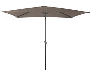 Parasol droit - 300 x 200 cm - Aluminium - Toile taupe