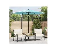 Parasol droit carre toile en polyester mat en acier 223 x 223