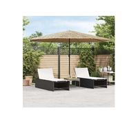 Parasol droit carré Vidaxl - Mat acier - 388 cm - Marron