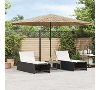Parasol droit carré Vidaxl - Mat acier - 388 cm - Marron marron
