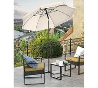 Parasol droit de 200 cm, SONGMICS - Toile polyester - Fibre de verre - Beige