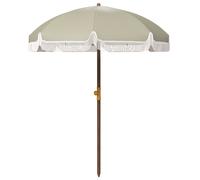 Parasol Droit De Plage Jardin Style Bohème À Franges Uv40+ Vert Vert