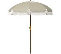 Parasol droit de plage jardin style bohème à franges UV40+ vert Vert G
