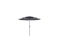 Parasol droit en aluminium 3 strates inclinable manivelle 300 6 cm - gris