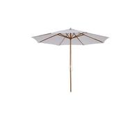 Outsunny Parasol de jardin extérieur parasol droit double toit en bois polyester haute densité protection solaire Ø 3 x 2,5 m blanc