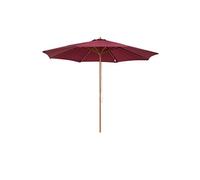 Outsunny Parasol droit parasol rond en bois polyester haute densité protection solaire Ø 3 x 2,5 m rouge