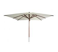 Parasol droit Eucalyptus en FSC mat central - 3 x 3 m - ecru