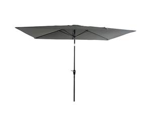 Parasol Droit HAPUNA rectangulaire 2x3m Gris avec manivelle. Parasol Droit inclinable.