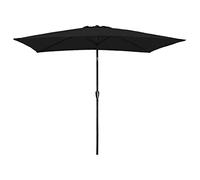 Parasol Droit HAPUNA rectangulaire 2x3m Noir avec manivelle. Parasol Droit inclinable.