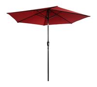 Parasol droit HAPUNA rond 2,70m de diamètre rouge avec manivelle. Parasol droit inclinable.