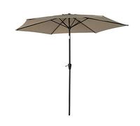 Parasol Droit HAPUNA Rond 2,70m de diamètre Taupe avec manivelle. Parasol Droit inclinable.