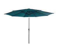 Happy Garden Parasol droit HAPUNA rond 3,30 m de diamètre bleu inclinable avec manivelle