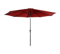 Parasol Droit HAPUNA Rond 3,30 m de diamètre Rouge avec manivelle. Parasol Droit inclinable.