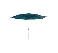 Happy Garden Parasol droit HAPUNA rond 3,30 m de diamètre bleu inclinable avec manivelle