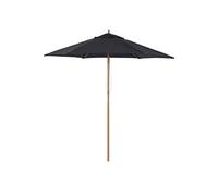 Parasol droit hexagonal grande taille de jardin Ø 2,5 x 2,3H m bois de bambou noir
