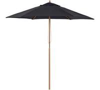 Outsunny Parasol de jardin extérieur parasol droit double toit Hexagonal Grande Taille de Jardin Ø 2,5 x 2,3H m Bois de Bambou Noir