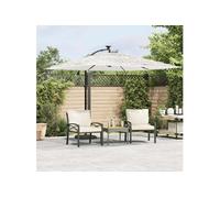 vidaXL Parasol de jardin carré droit mât en acier toile polyester 269x269x235 cm Blanc