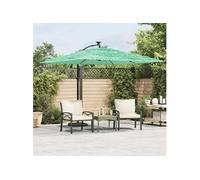 vidaXL Parasol de jardin carré 269x269x235 cm mât en acier toile polyester vert