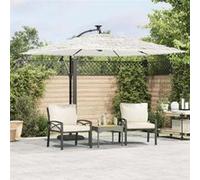 Parasol droit mat en acier vidaxl carre toile en polyester 269 x 269 Blanc