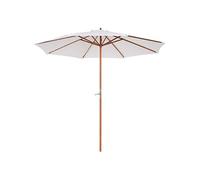 Parasol droit octogonal dia. 2,7 x 2,5 m - manivelle - bois toile haute densité 180g/m² crème
