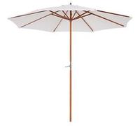 Parasol droit octogonal dia. 2,7 x 2,5 m - manivelle - bois toile haute densité 180g/m² crème