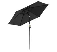 Outsunny Parasol droit inclinable manivelle – toile polyester 180 g/m² Ø2,6×2,35 m aluminium noir