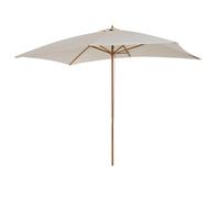 Parasol droit - Outsunny - rectangulaire - double toit - bois polyester haute densité - 3 x 2 m - crème