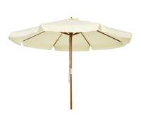 Parasol Droit Rond Grande Taille De Jardin ? 3,25 X 2,5h M Bois De Bambou Polyester Beige Beige